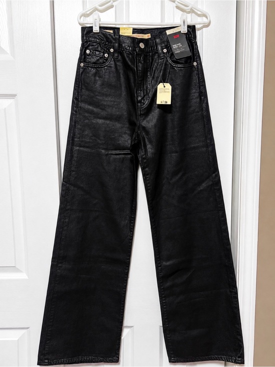 Levi's Denim - Levi’s Premium Ribcage Wide Leg Black Coated Shimmer Jeans NWT 26x32